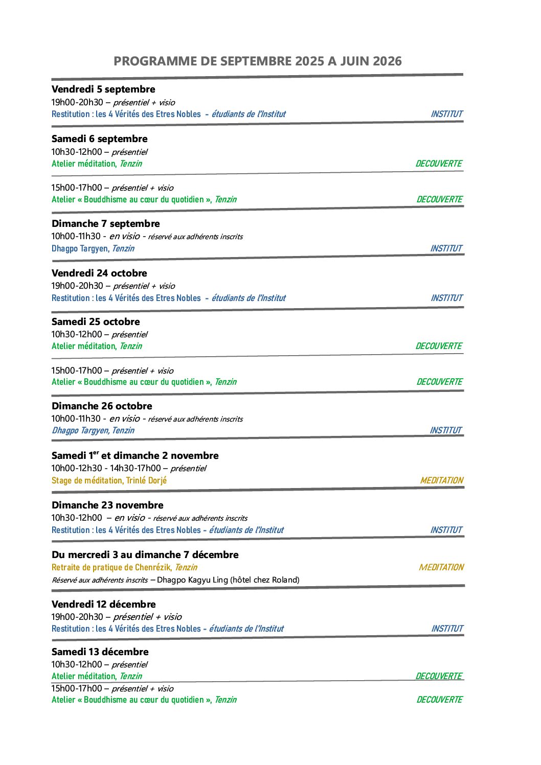 Agenda DPB sept 25 à juin 26